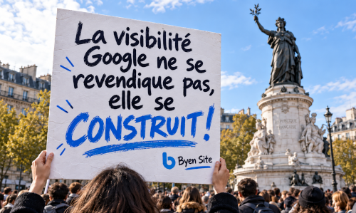 Atelier artisanal et ordinateur affichant les résultats Google